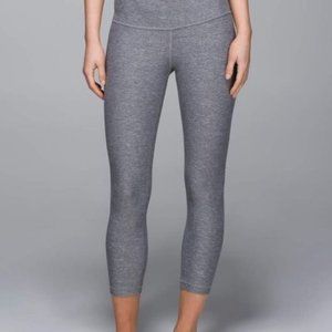 Lululemon Cropped Leggings (Size 2) - Grey